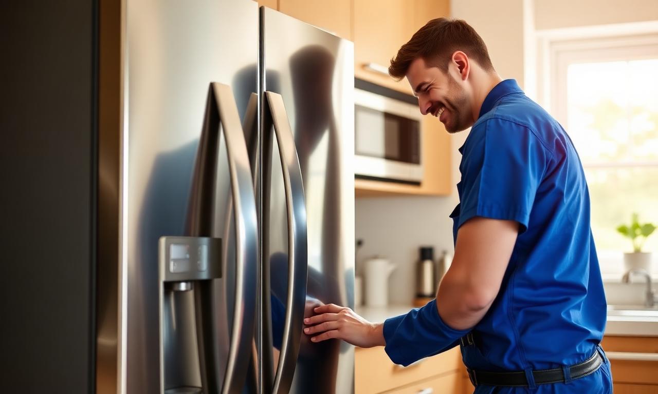 Técnico da Assistência Técnica Ceará consertando uma geladeira em domicílio
